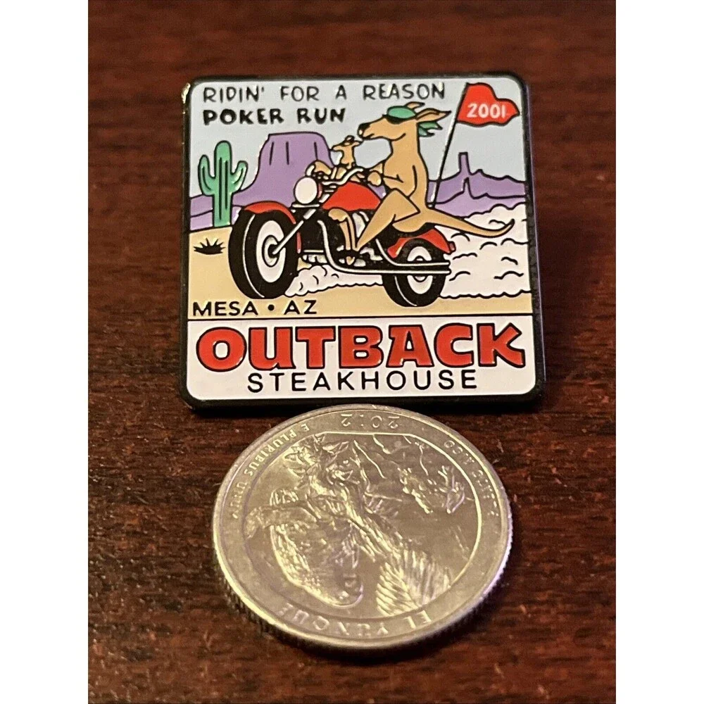 Outback Steakhouse Mesa Arizona‎ Poker Run 2001 Kangaroo Lapel Hat Pin
